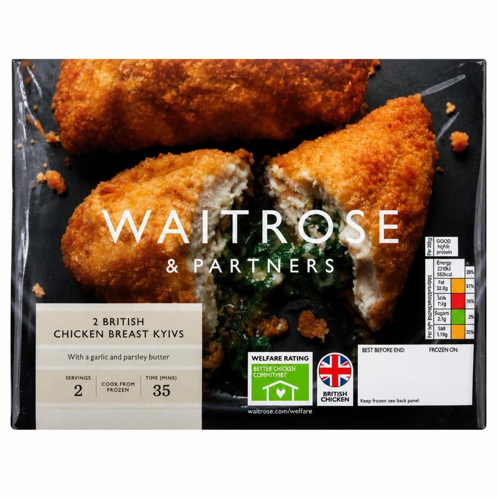 Waitrose 2 Frozen Garlic Chicken Kyivs