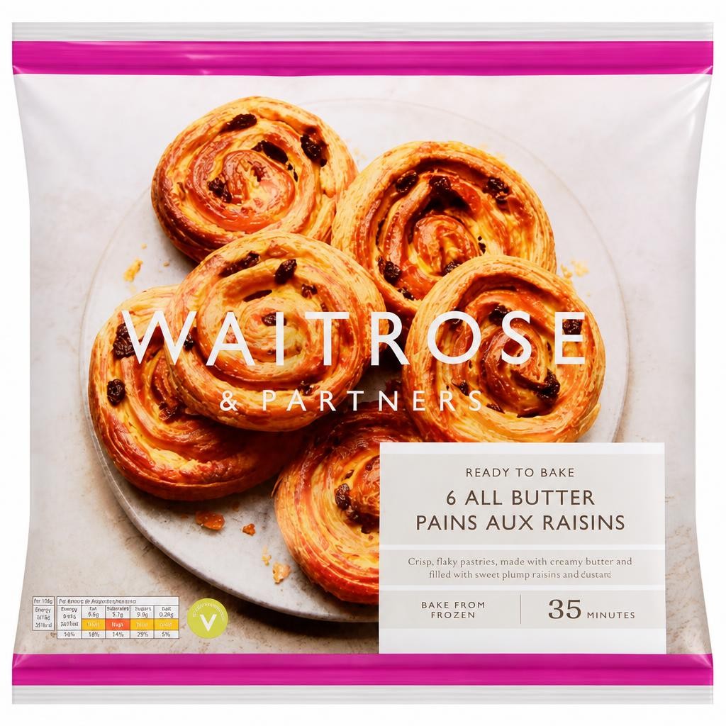 Waitrose 6 Frozen Pains aux Raisins