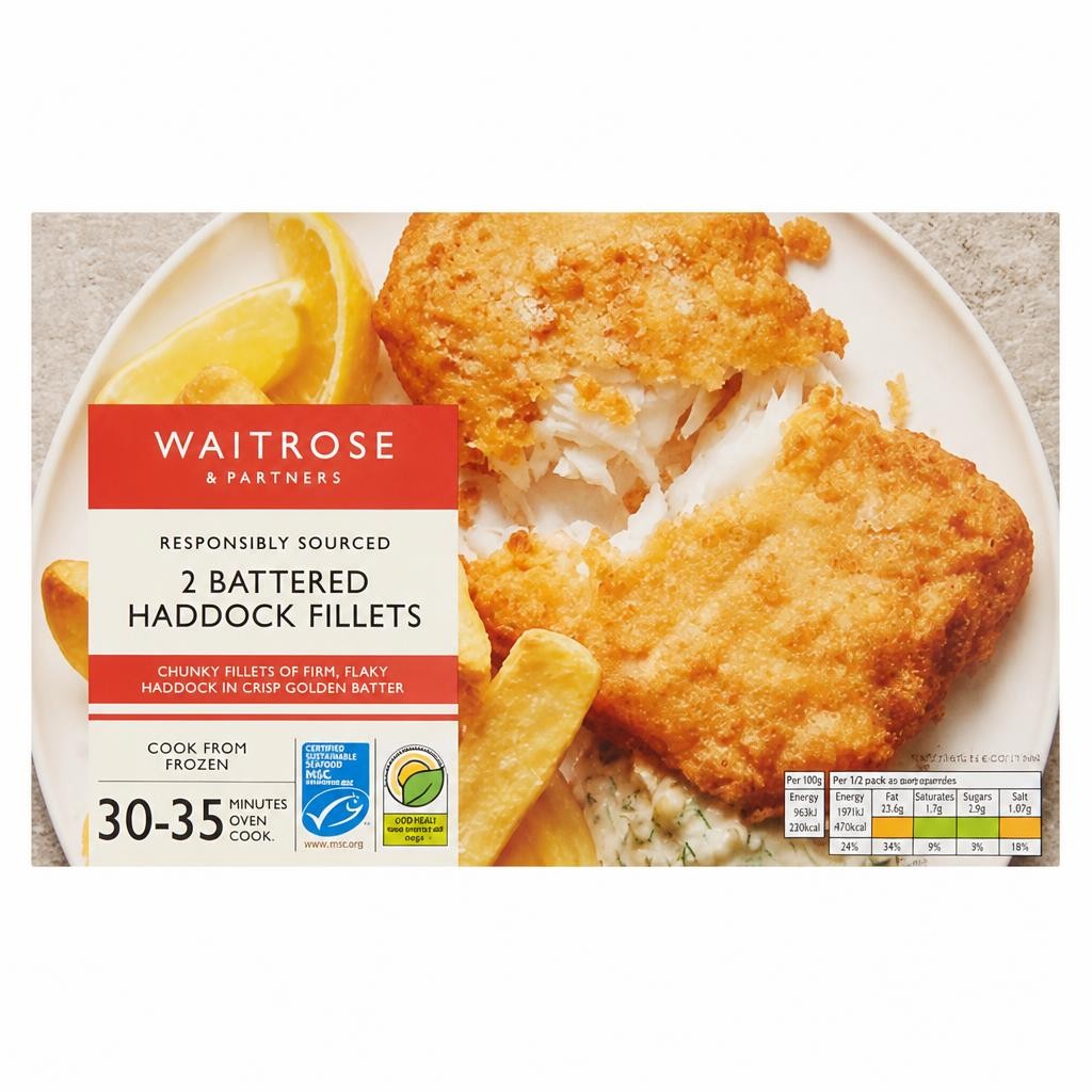 Waitrose 2 Battered Haddock Fillets