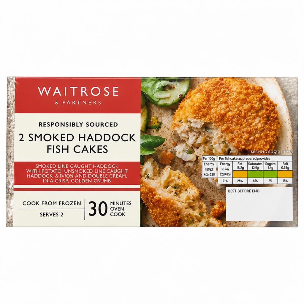 Waitrose Frozen 2 Smoked Haddock Fish Cakes