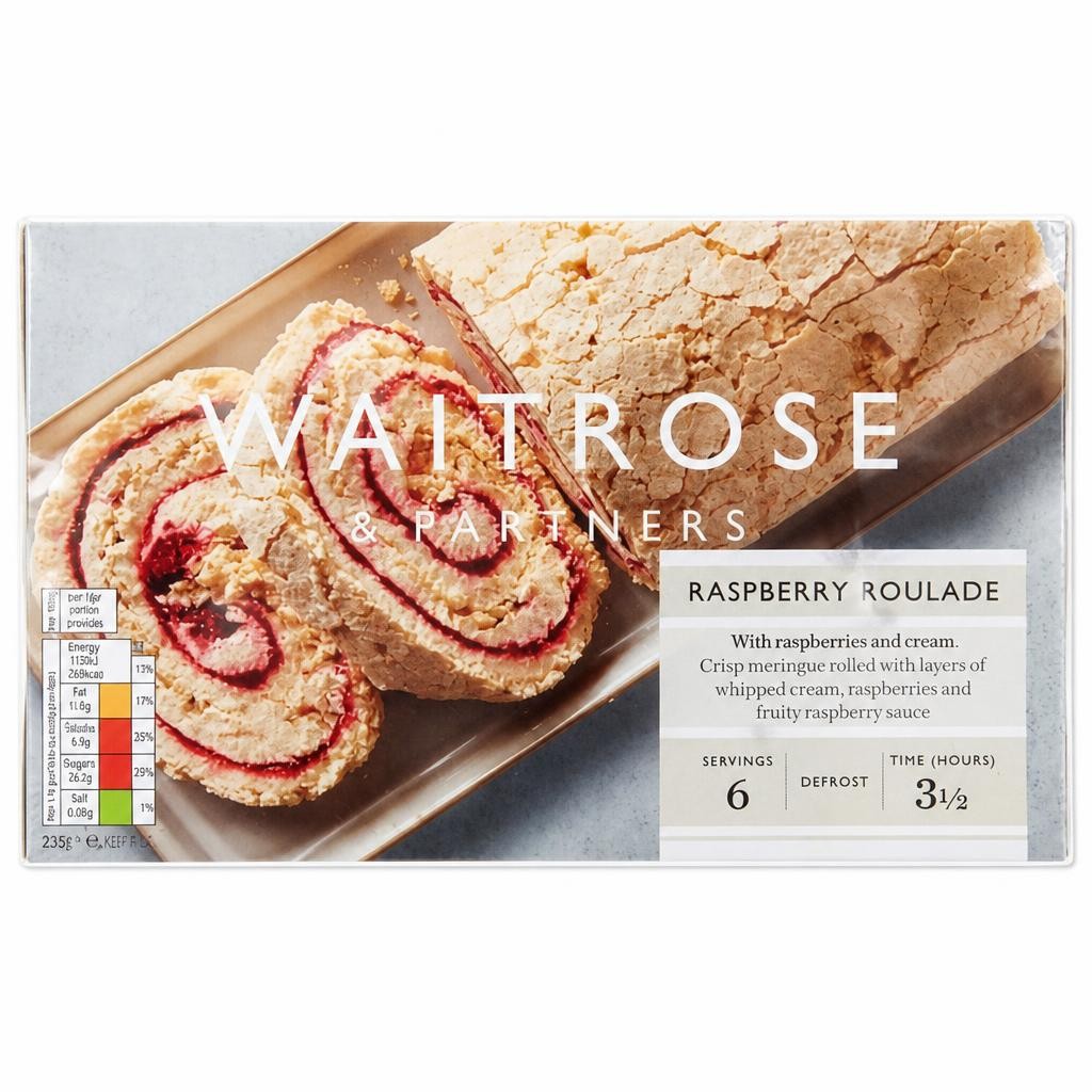 Waitrose Frozen Raspberry Meringue Roulade