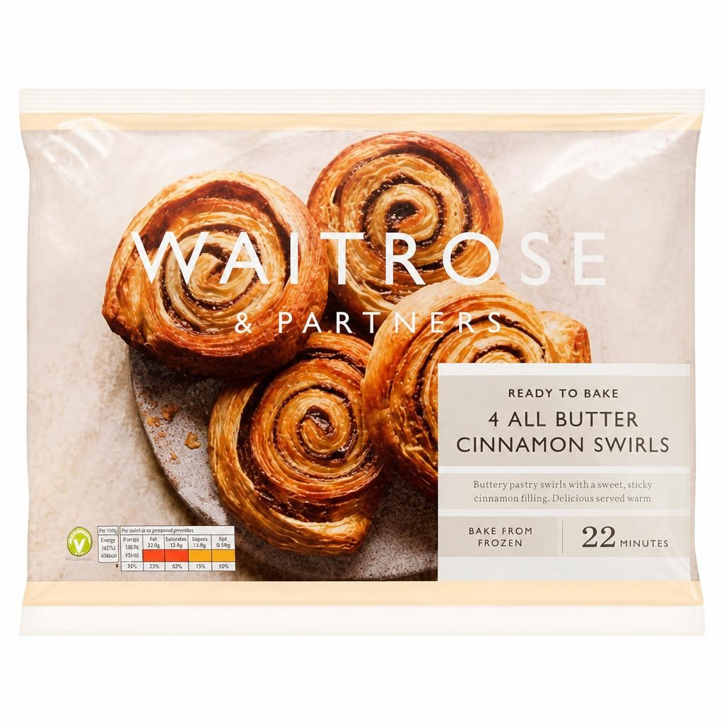 Waitrose Ready To Bake 4 All Butter Cinnamon Swirls