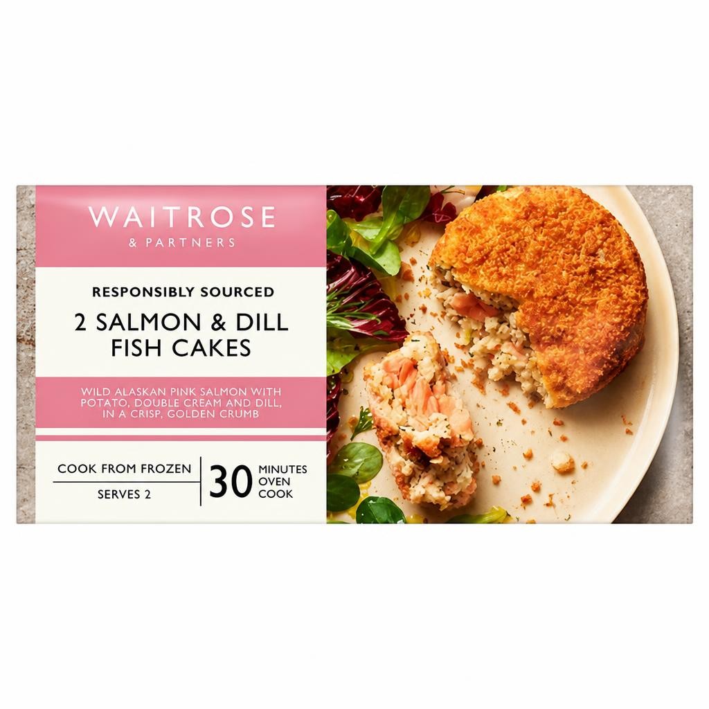 Waitrose Frozen 2 Salmon & Dill Fish Cakes