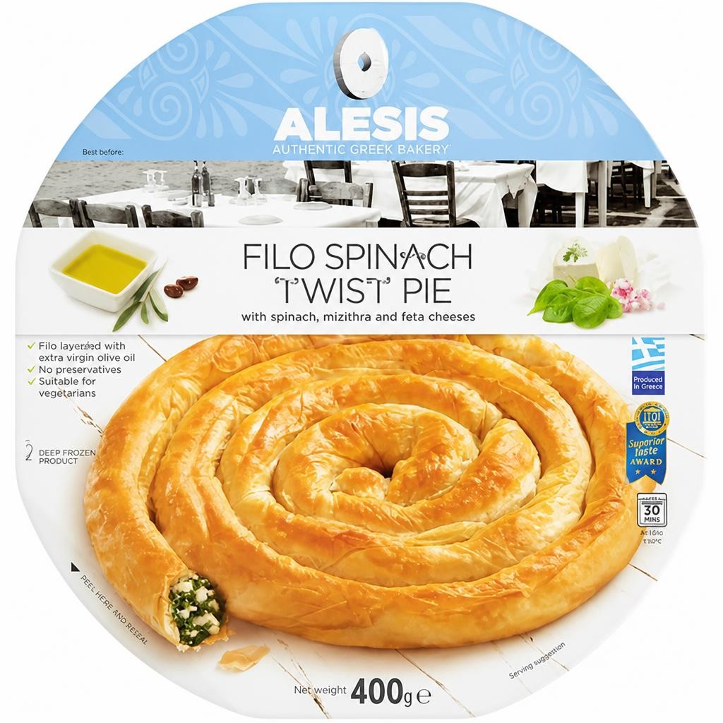 Alesis Filo Spinach Twist Pie
