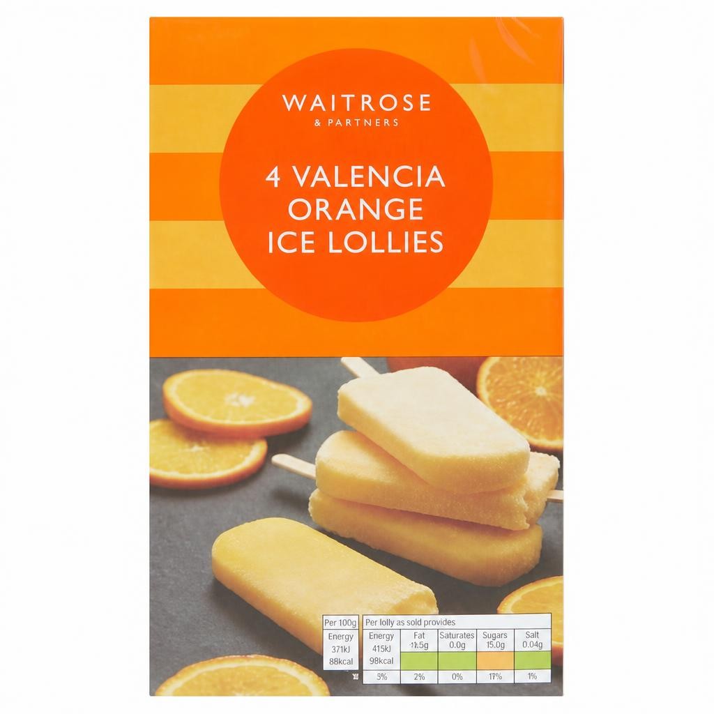 Waitrose 4 Valencia Orange Lollies