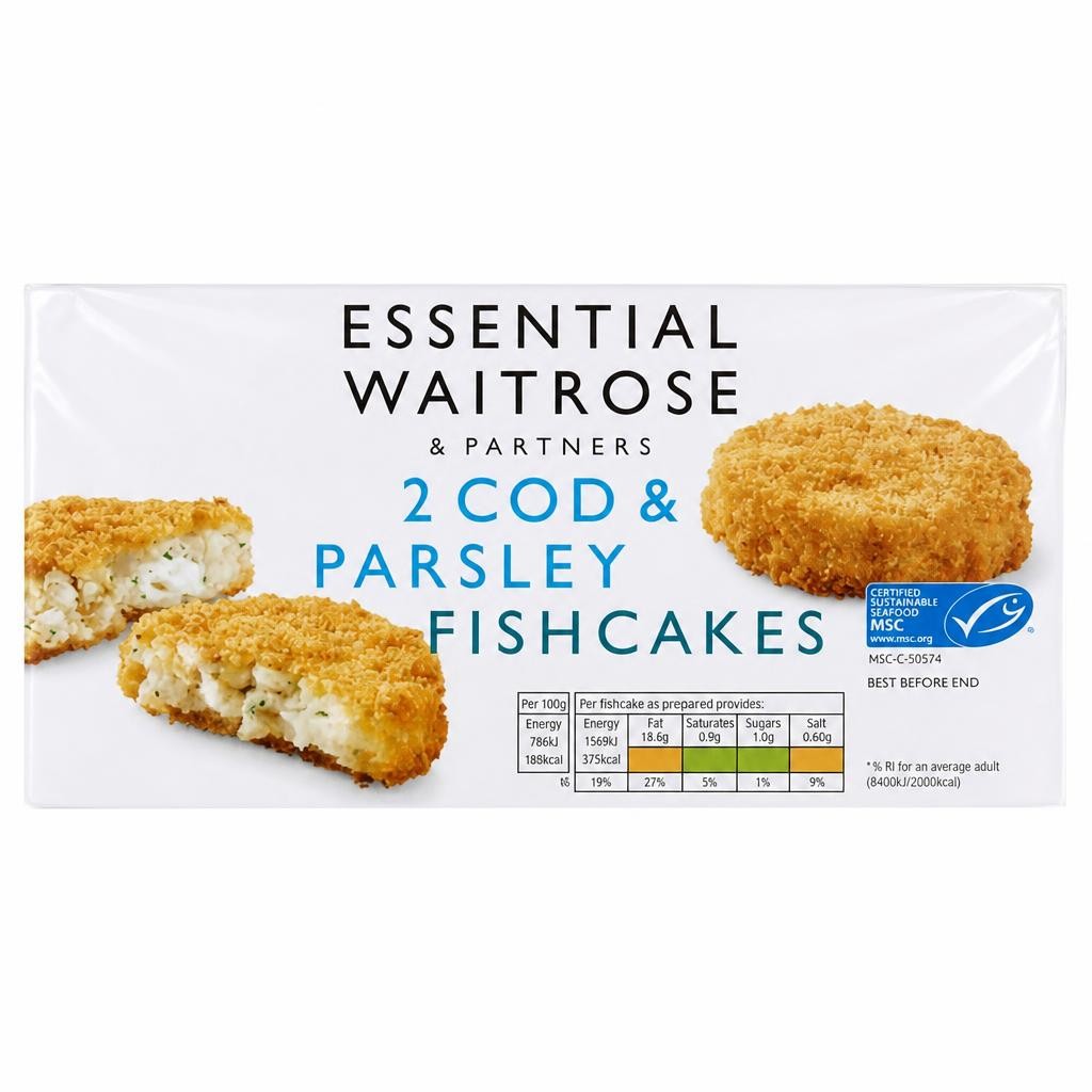 Essential 2 Frozen Cod & Parsley Fish Cakes