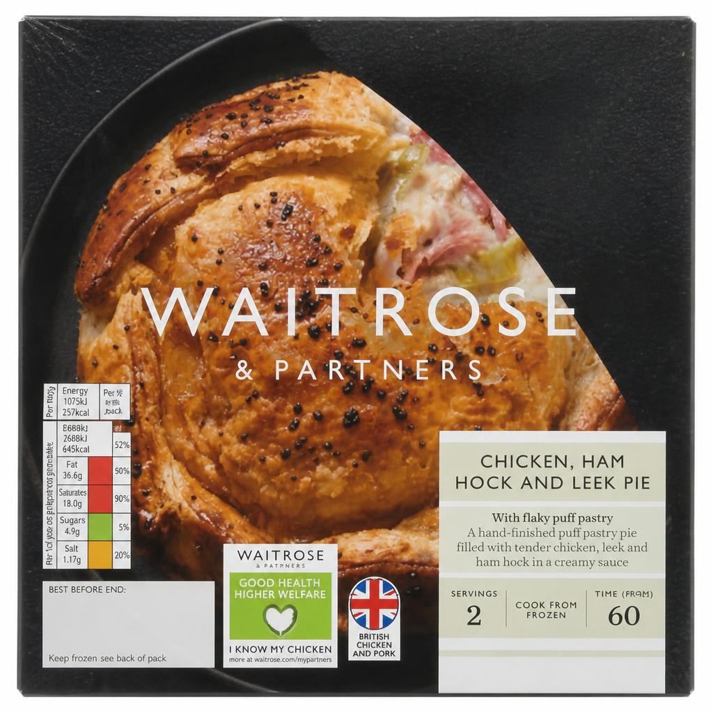 Waitrose Frozen Chicken, Ham Hock & Leek Pie For 2