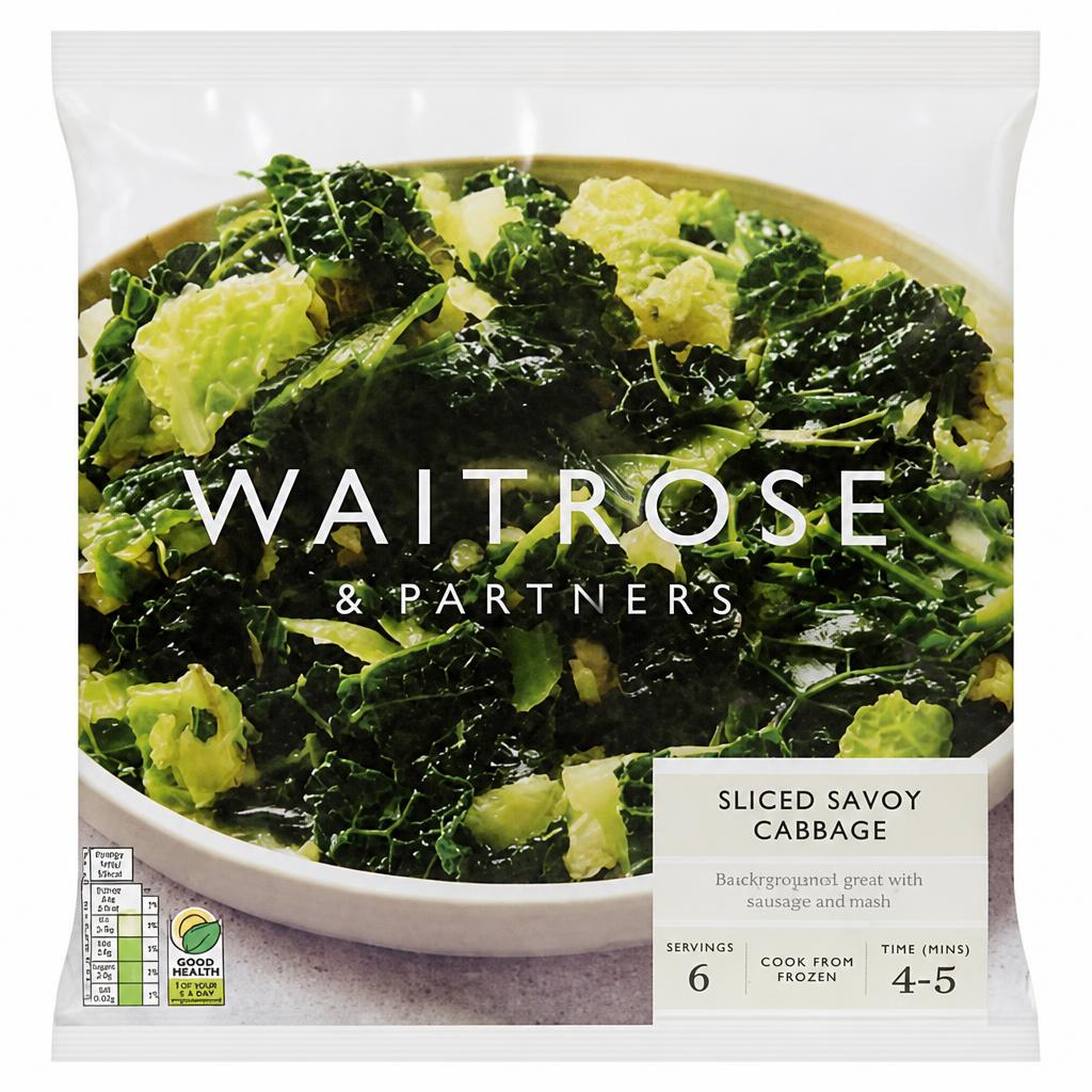 Waitrose Frozen Sliced Savoy Cabbage