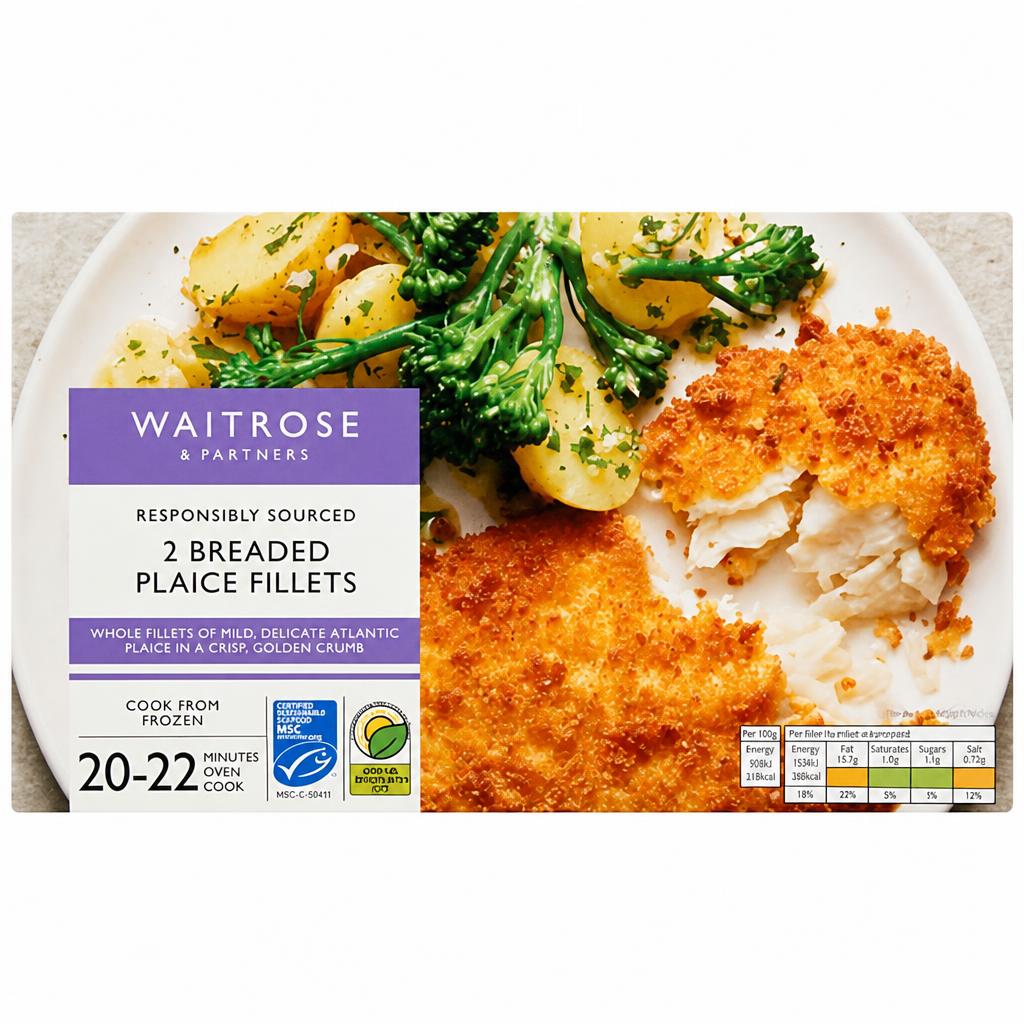 Waitrose 2 Frozen Breaded Plaice Fillets