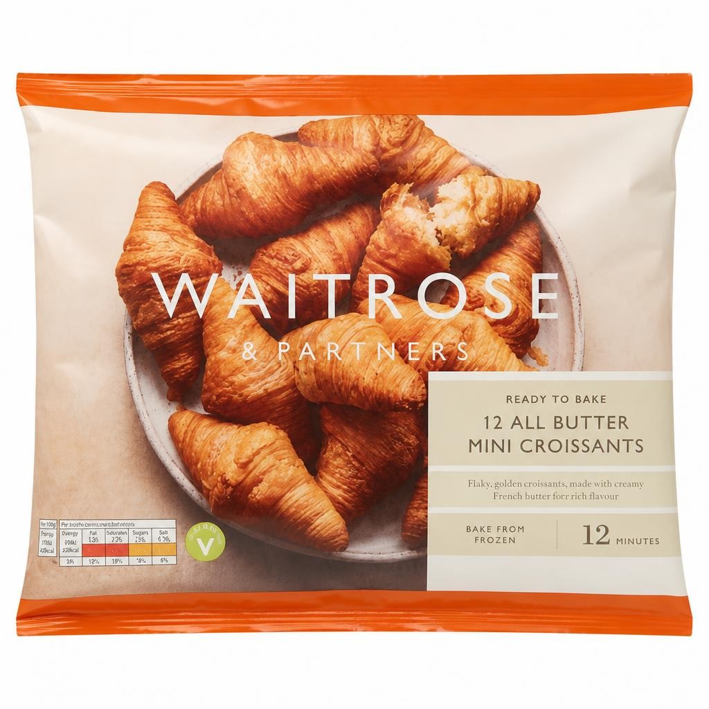 Waitrose 12 Frozen Mini French Croissants