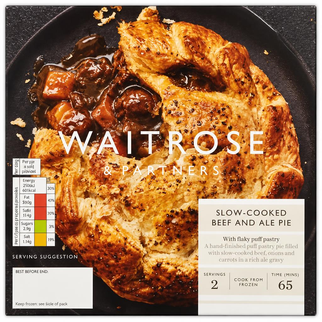 Waitrose Frozen Slow-Cooked Beef & Ale Pie For 2