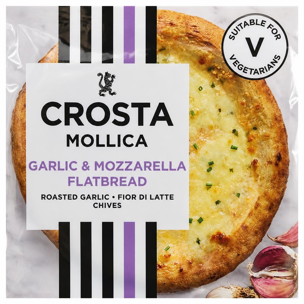 Crosta Mollica Roast Garlic & Mozzarella Flatbread
