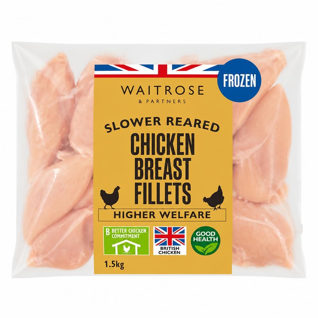Waitrose Slower Reared Frozen Chicken Breast Fillets