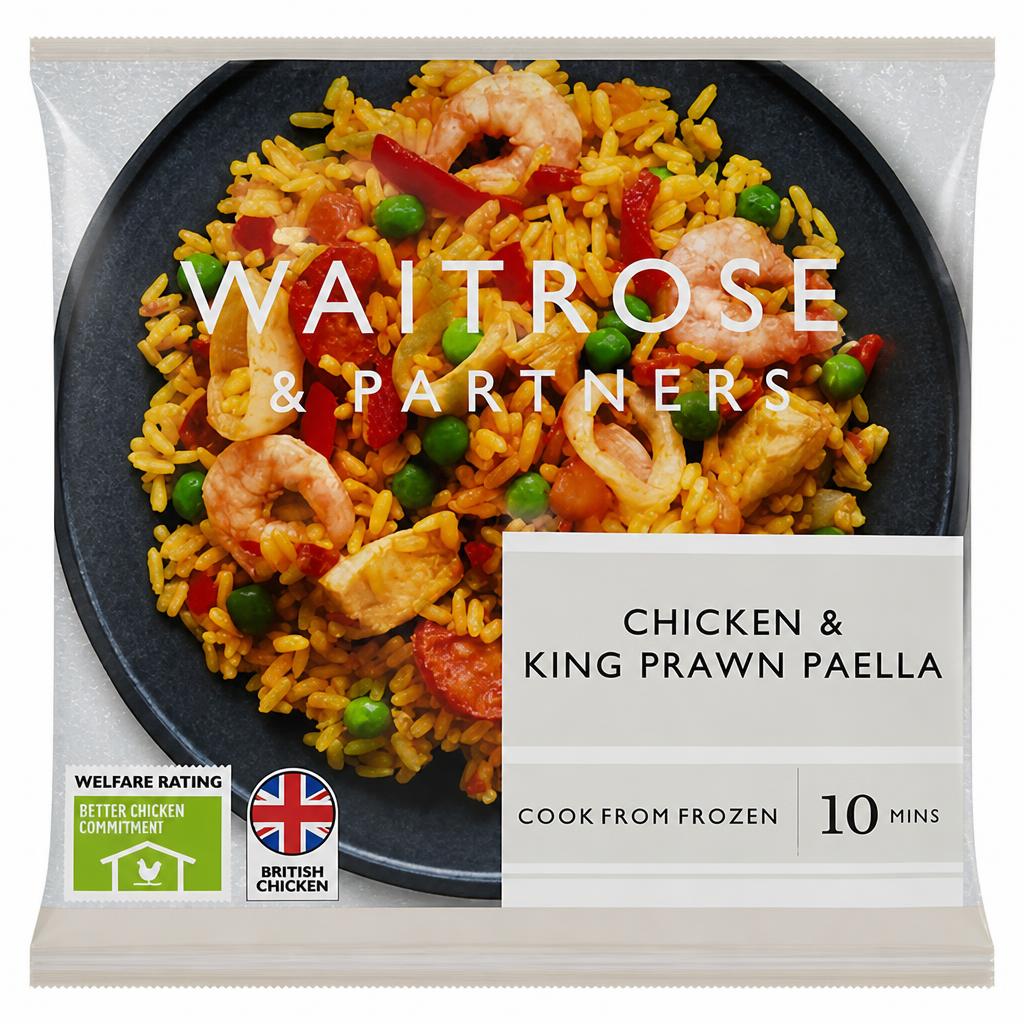 Waitrose Frozen Chicken & King Prawn Paella for 2
