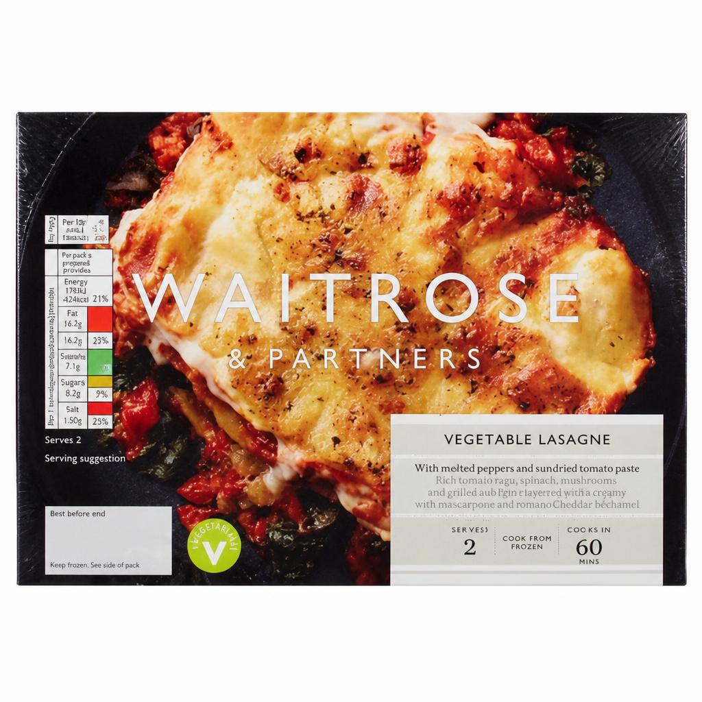 Waitrose Frozen Vegetable Lasagne For 2