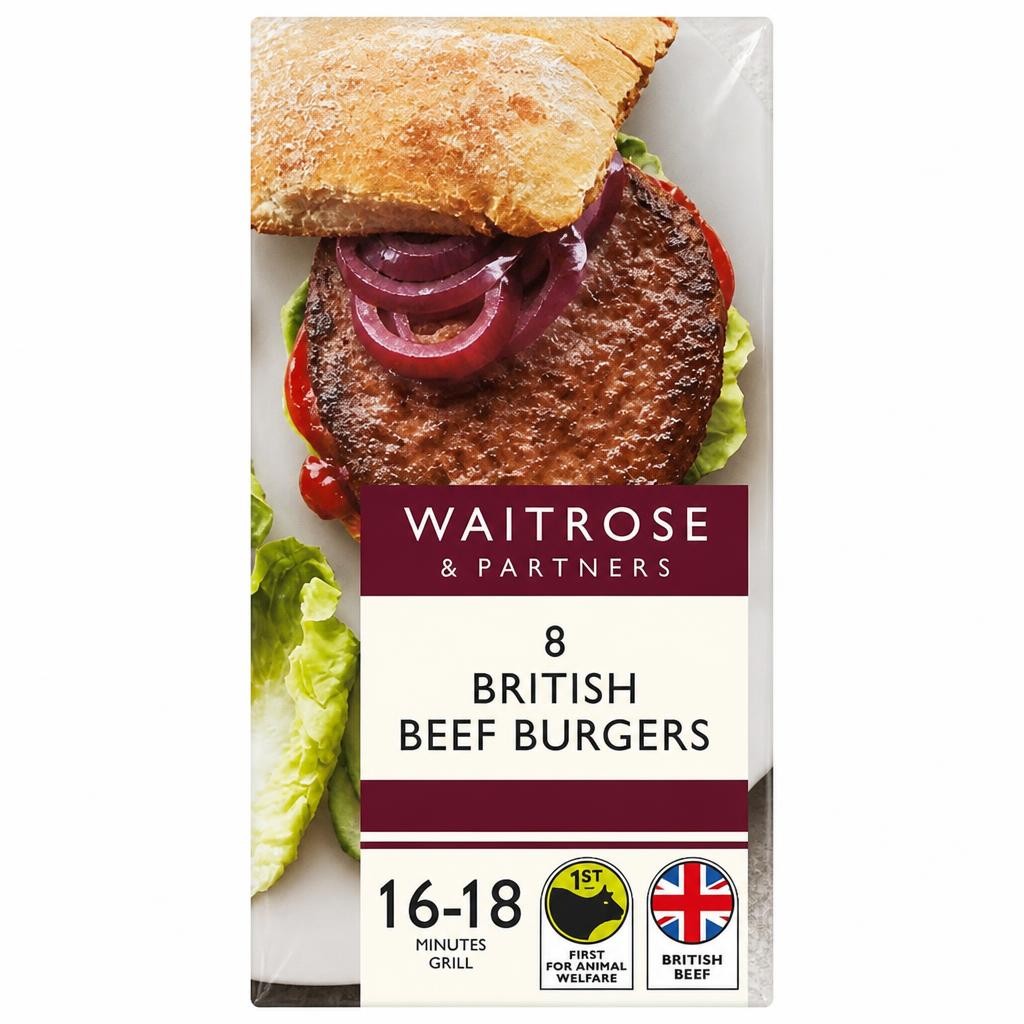 Waitrose 8 British Beef Burgers