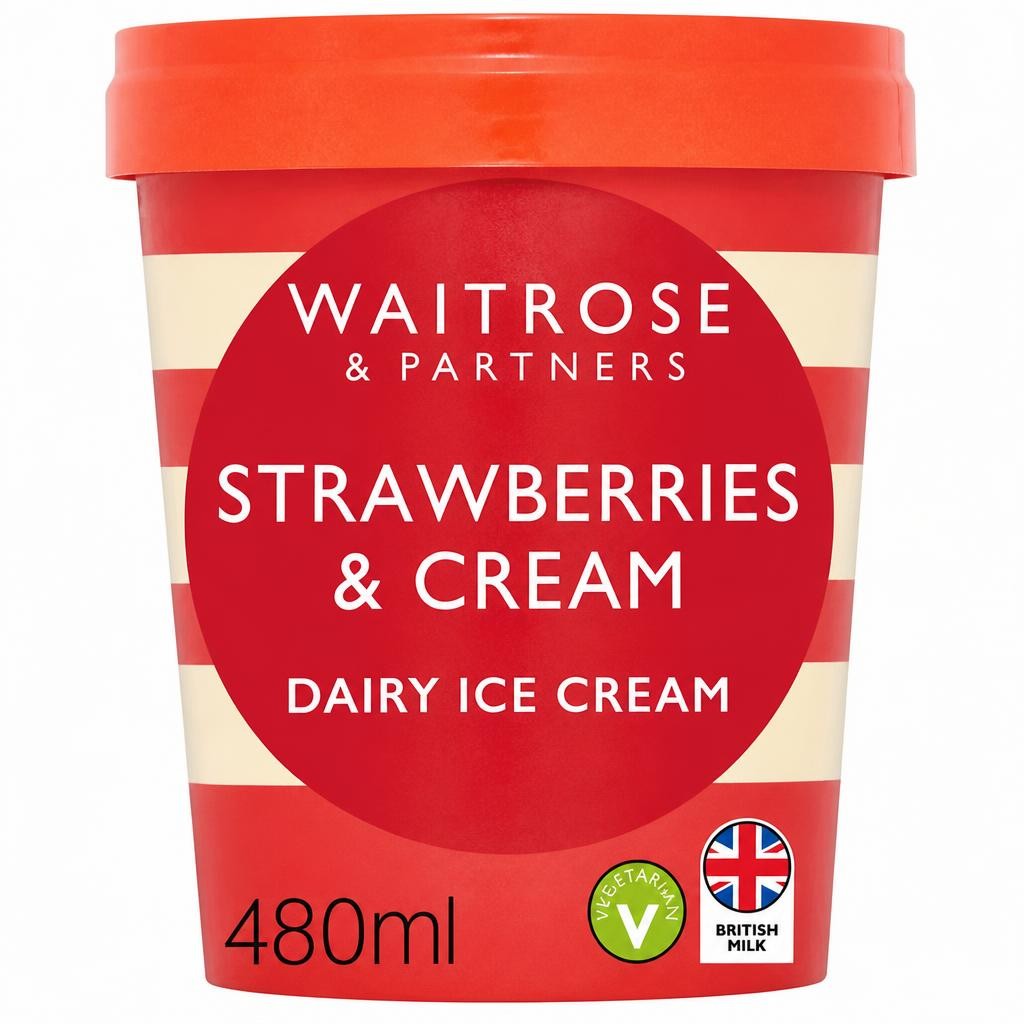 Waitrose Strawberries & Cream Ice Cream