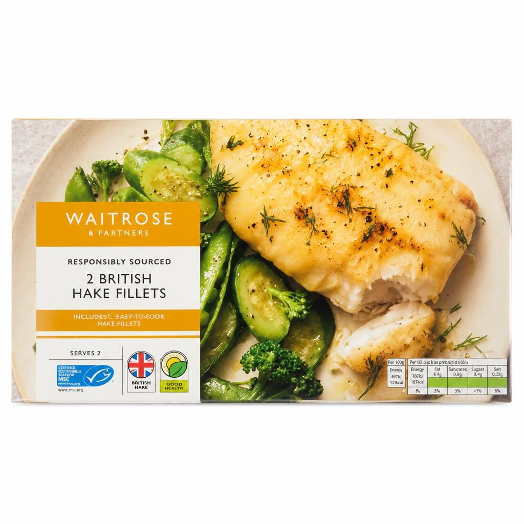 Waitrose Frozen British Hake Fillet Portions