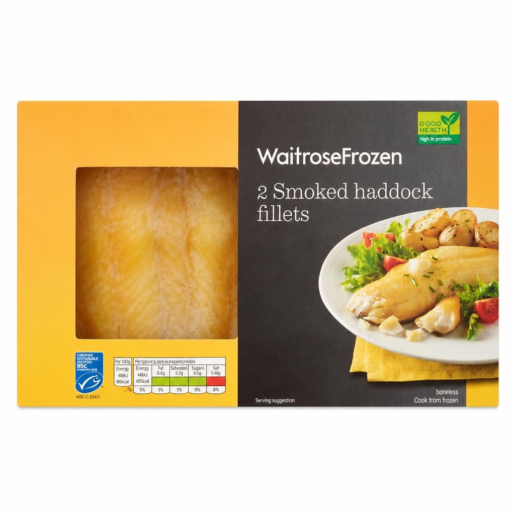 Waitrose Frozen 2 Smoked Haddock Fillets MSC