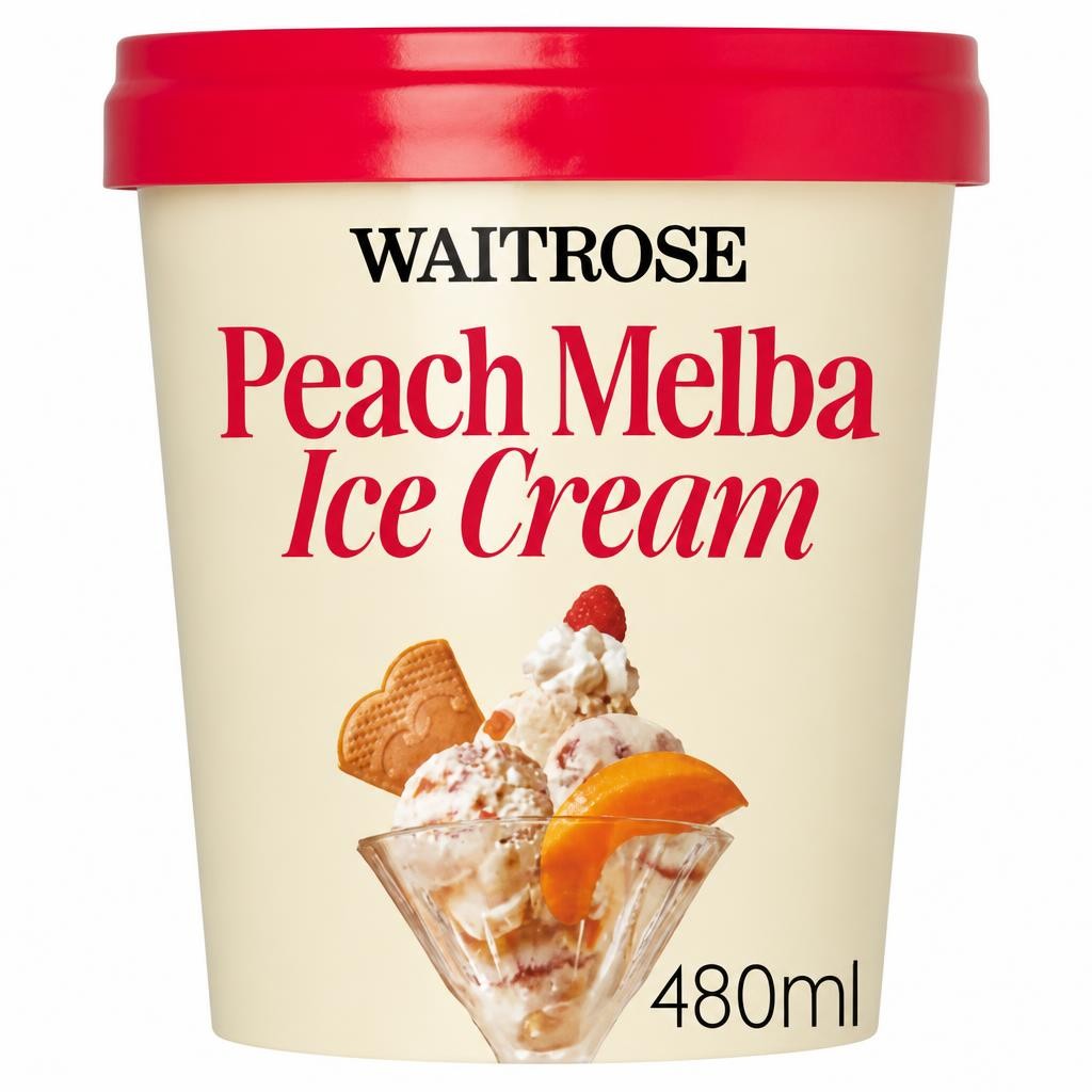 Waitrose Peach Melba Dairy Ice Cream