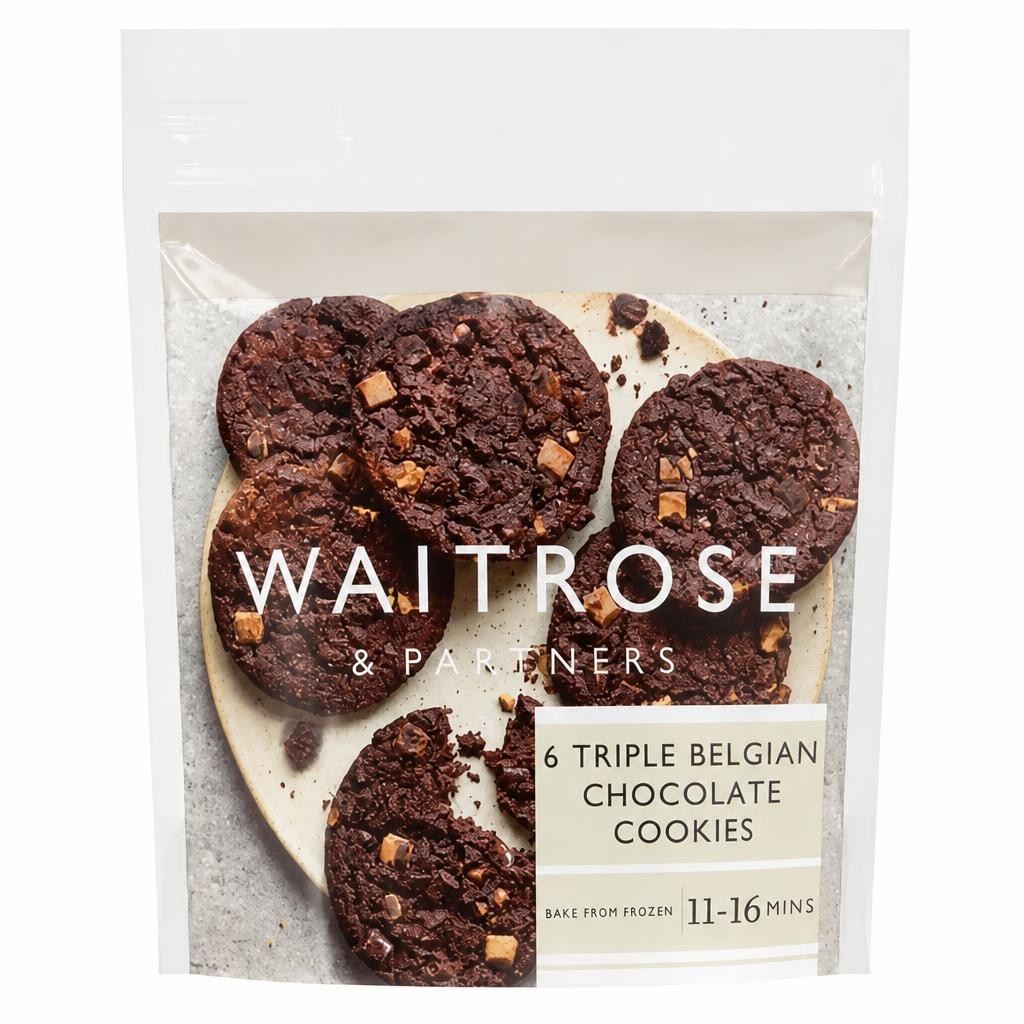 Waitrose 6 Triple Belgian Chocolate Cookies