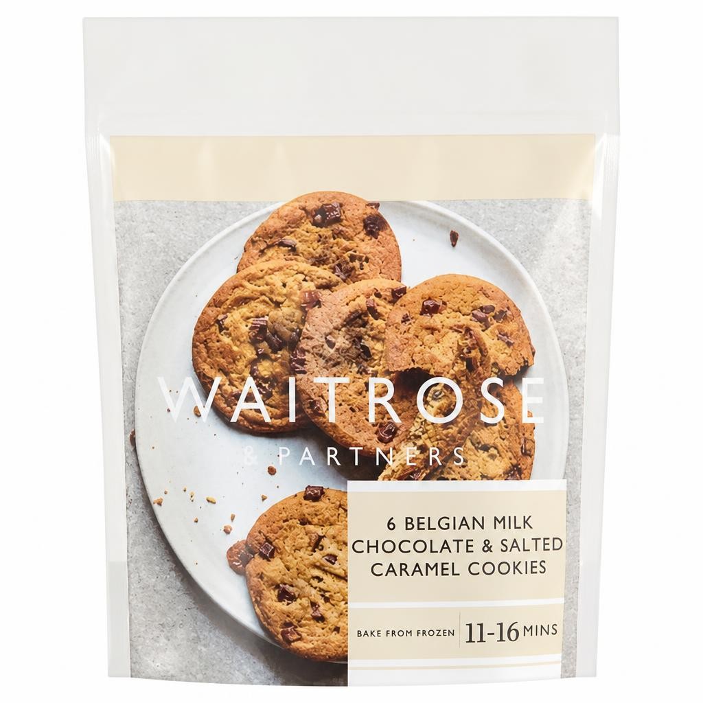 Waitrose 6 Belgian Milk Chocolate & Salted Caramel Cookies