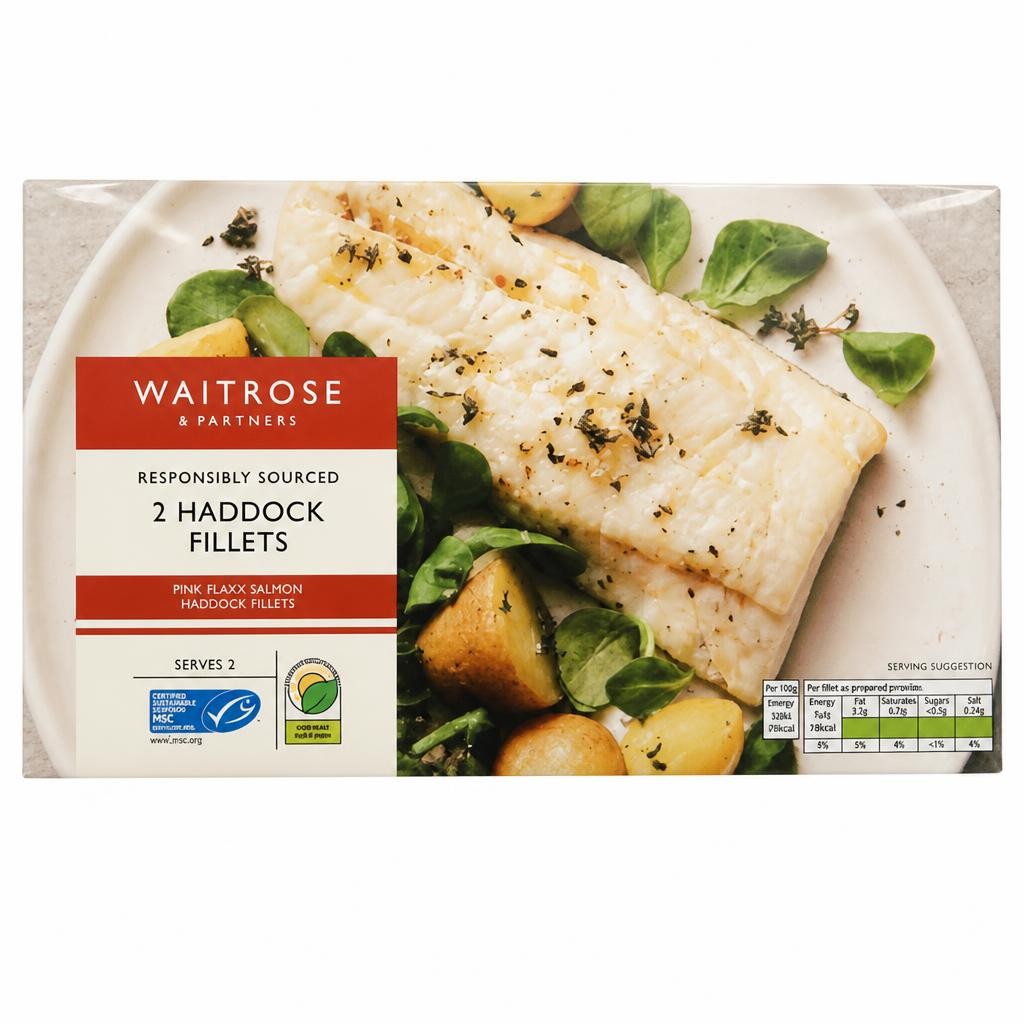 Waitrose Frozen 2 Haddock Fillets MSC