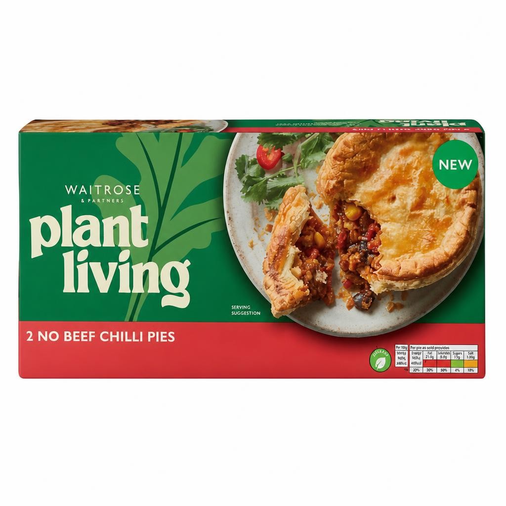 Waitrose PlantLiving 2 No Beef Chilli Pies