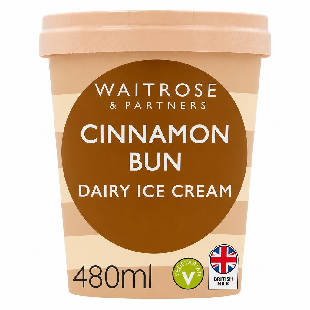 Waitrose Cinnamon Bun Dairy Ice Cream