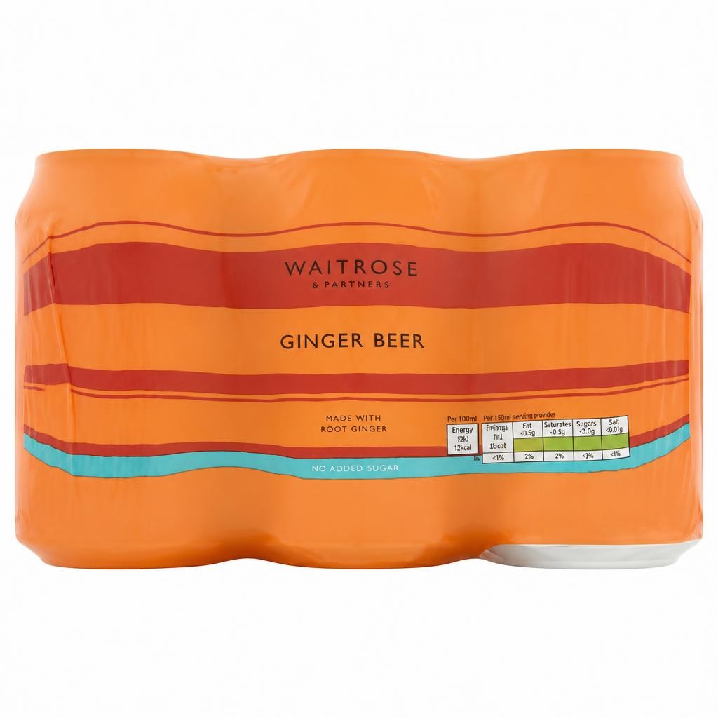 Waitrose Ginger Beer No Added Sugar 6x330ml