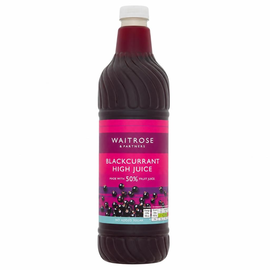 Waitrose No Added Sugar Blackcurrant High Juice
