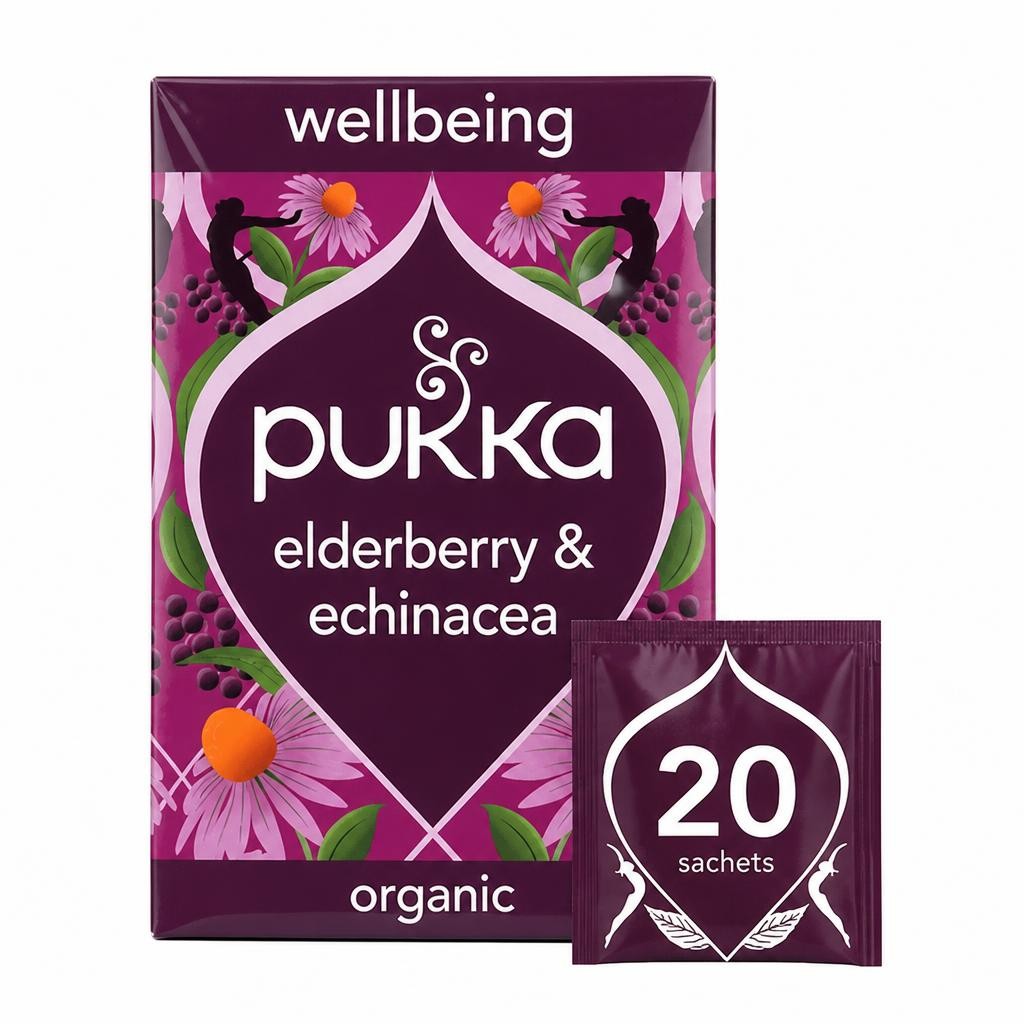 Pukka Organic Elderberry & Echinacea Tea 20 Tea Bags