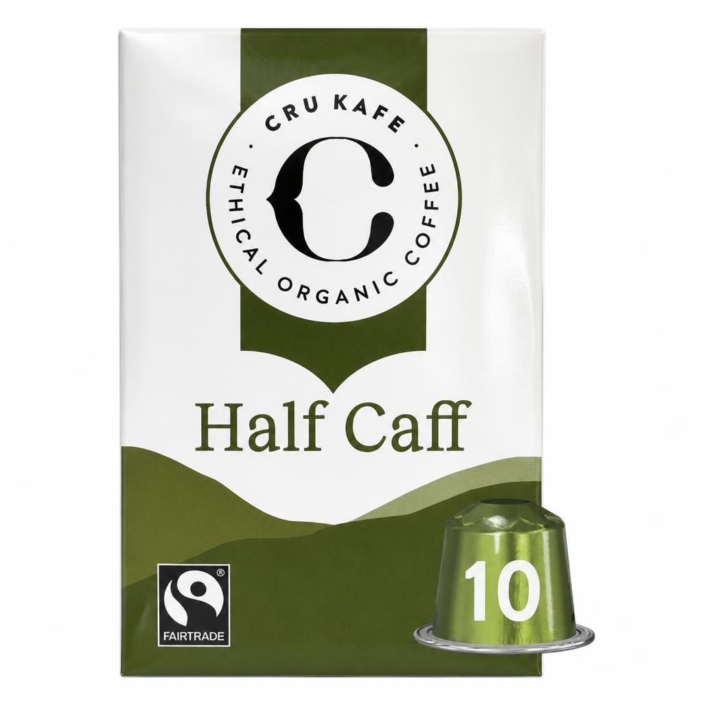 CRU Kafe Organic Fairtrade Half Caff Nespresso Pods