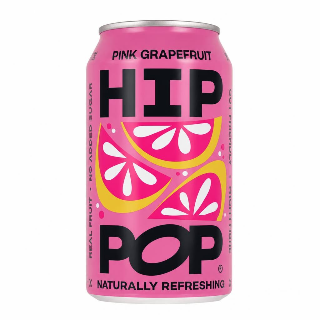 Hip Pop Sparkling Pink Grapefruit Drink Cans