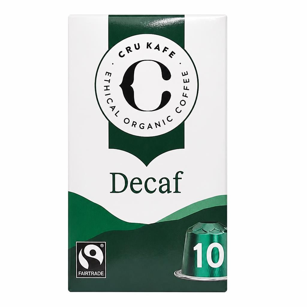 CRU Kafe Organic Fairtrade Decaf Pods 10s