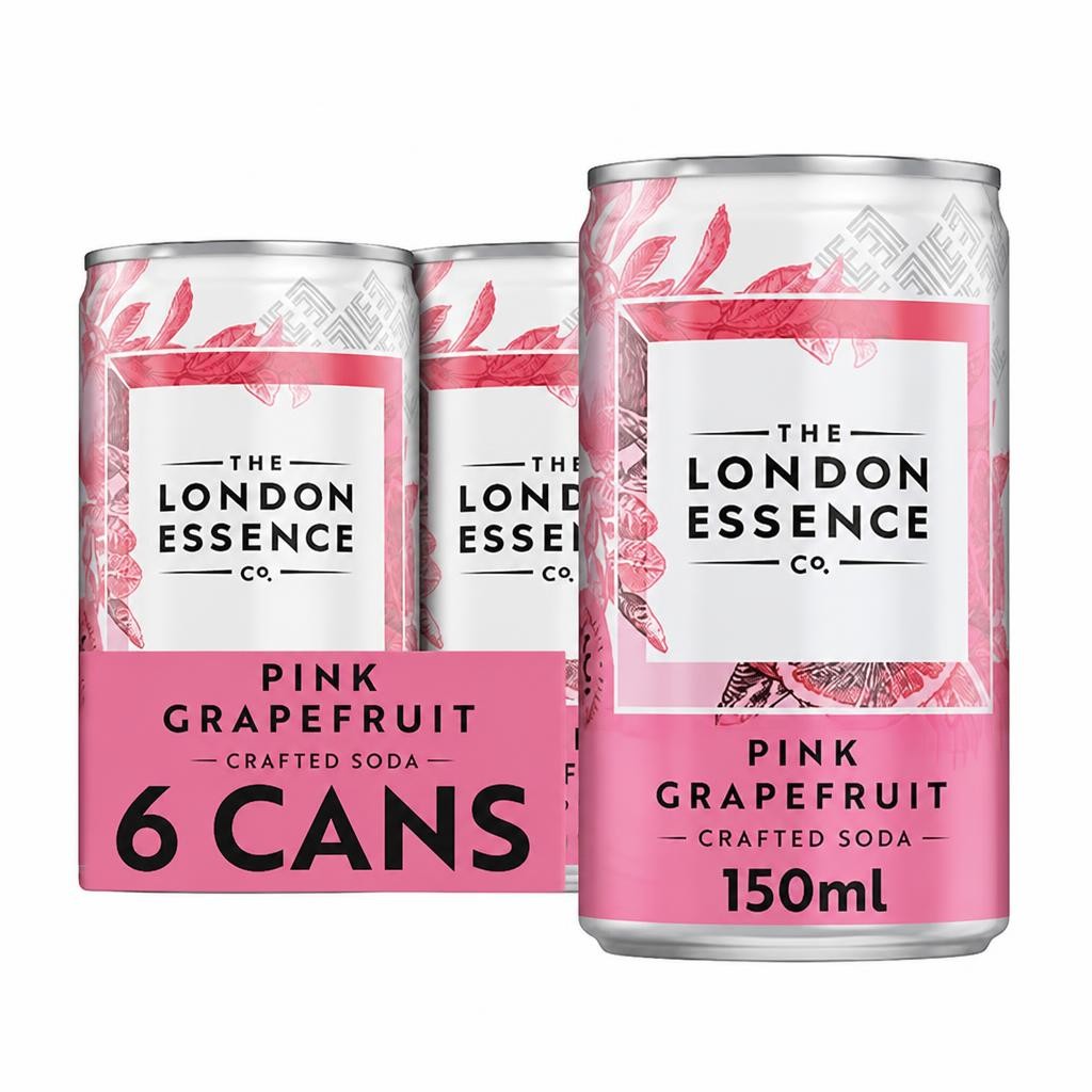 London Essence Pink Grapefruit Crafted Soda Cans