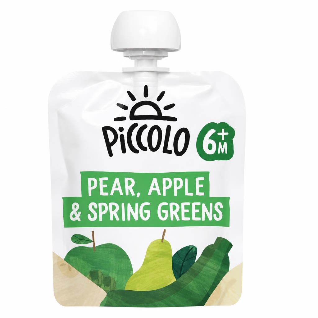 Piccolo ORG Pear, Apple + Spring Greens 6m+