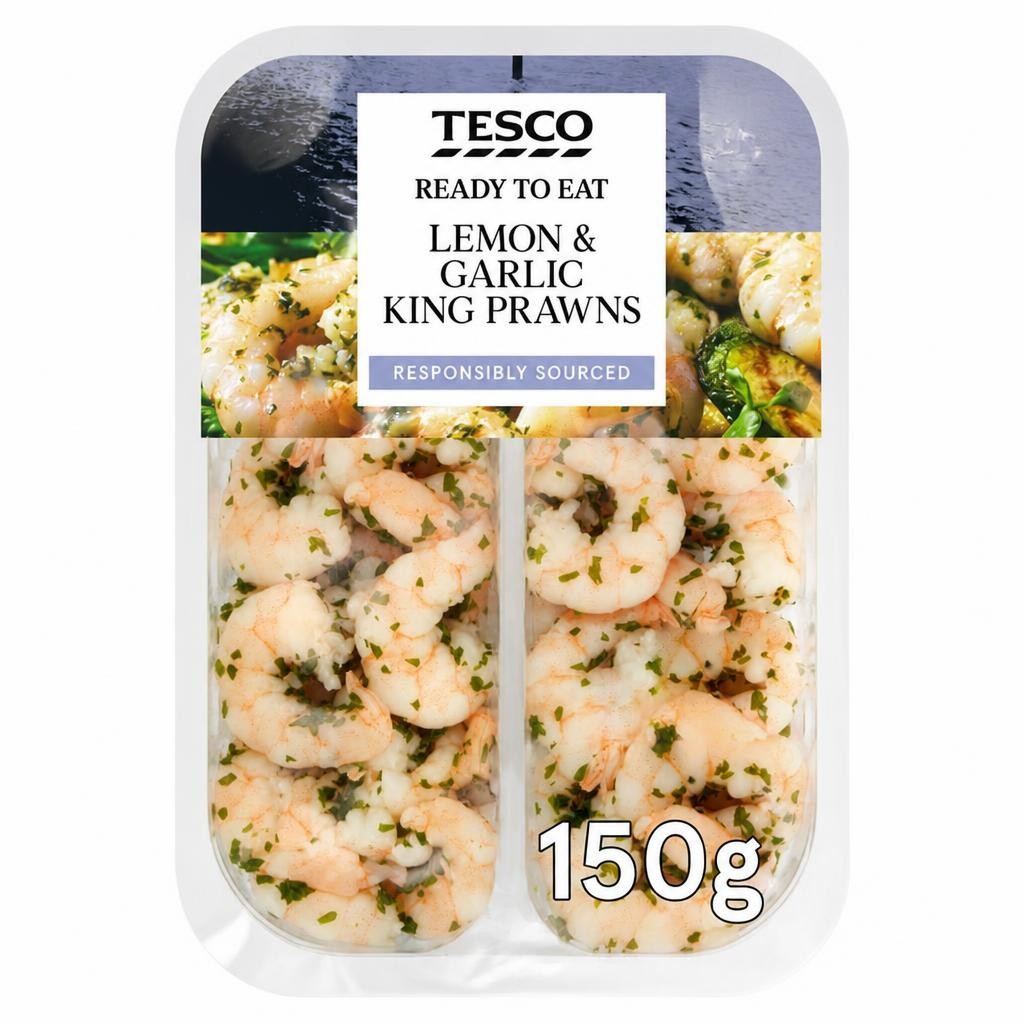 Tesco Lemon & Garlic King Prawns 150G
