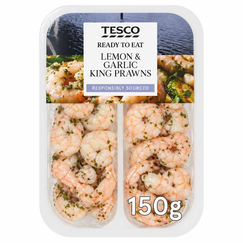 Tesco Lemon & Garlic King Prawns 150G