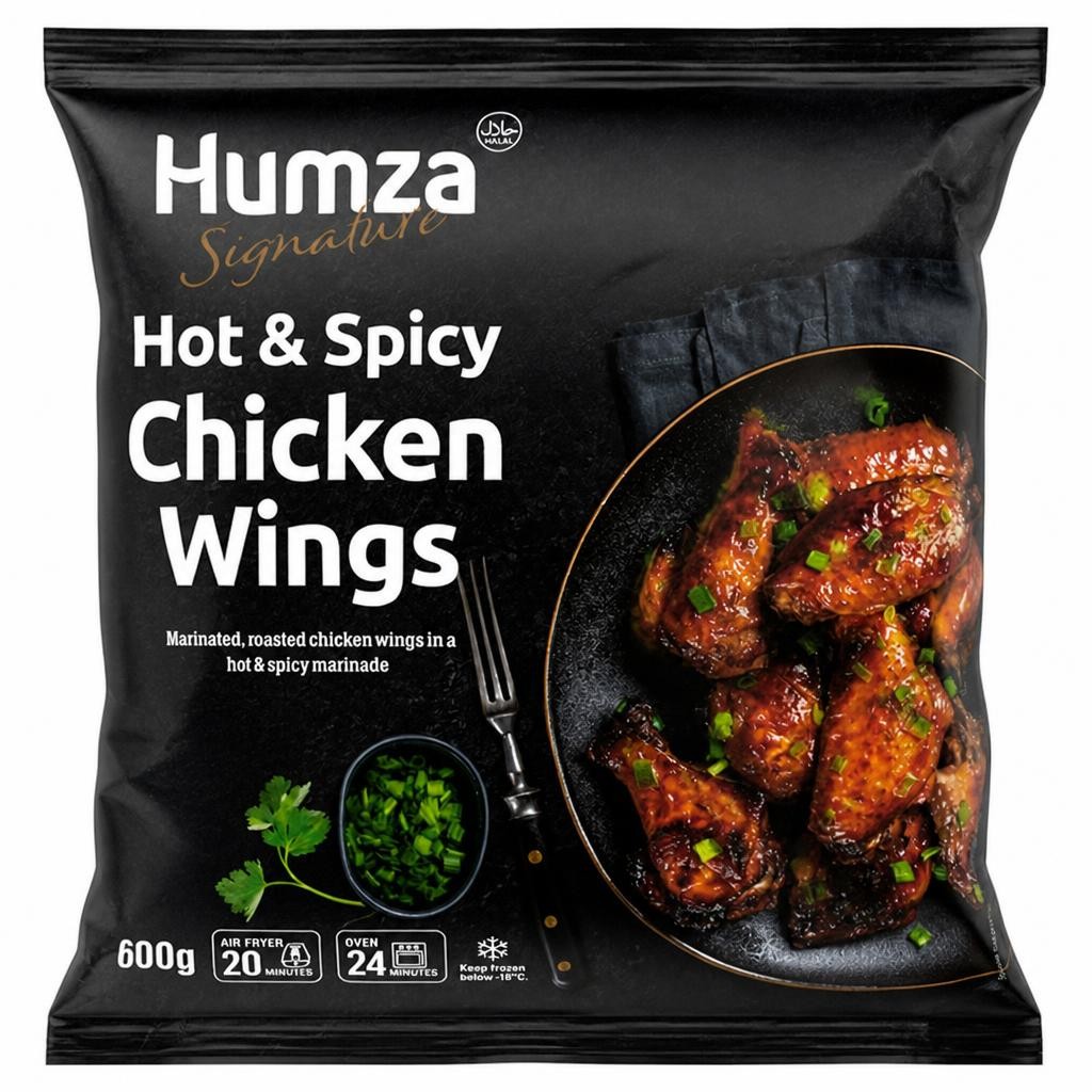 Humza Signature Hot & Spicy Chicken Wings 600g