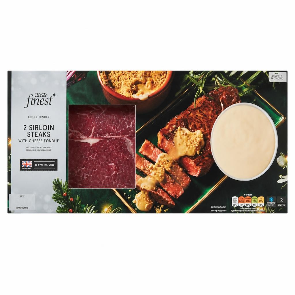 Tesco Finest Sirloin Steak & Cheese Fondue 624G