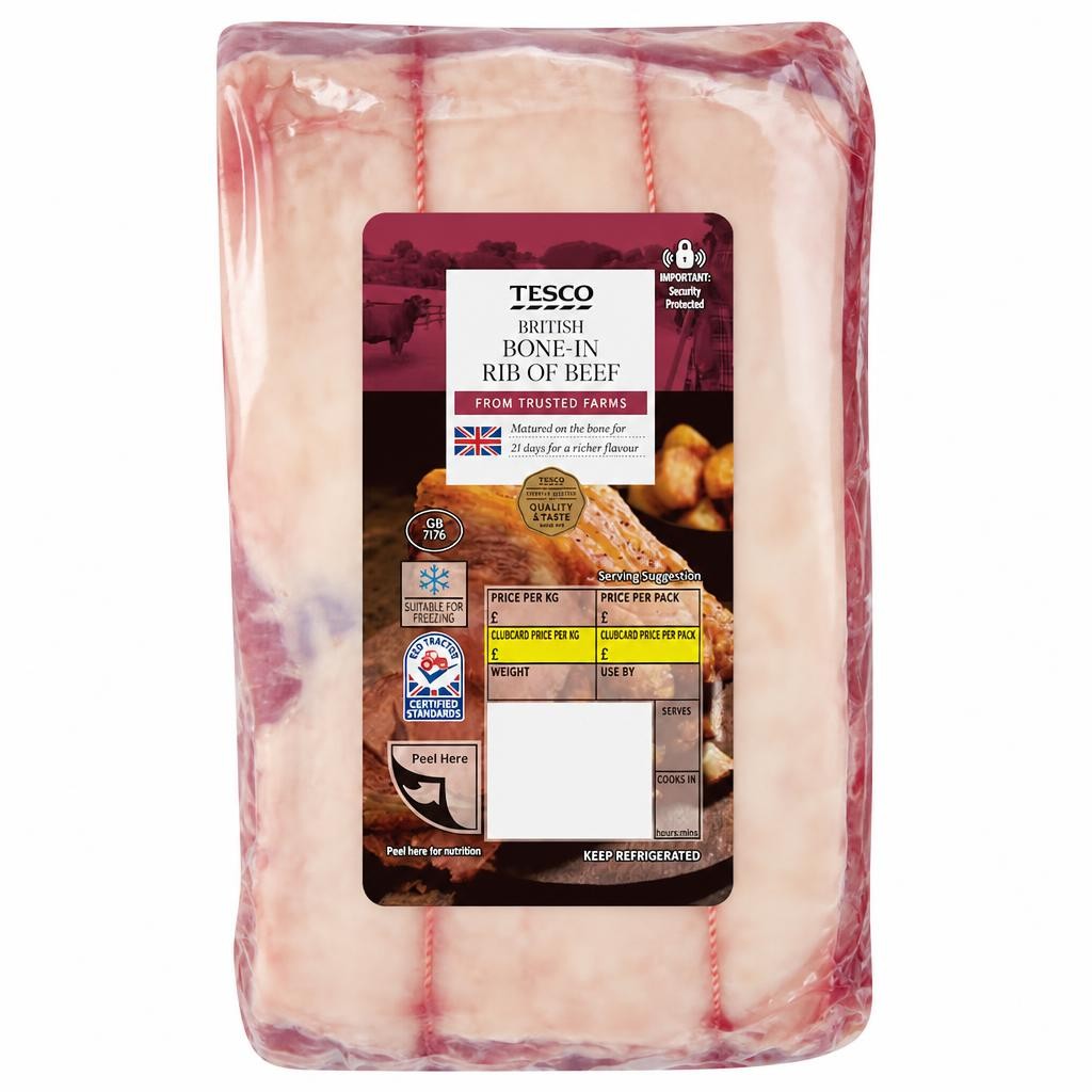 Tesco Bone In Rib Of Beef