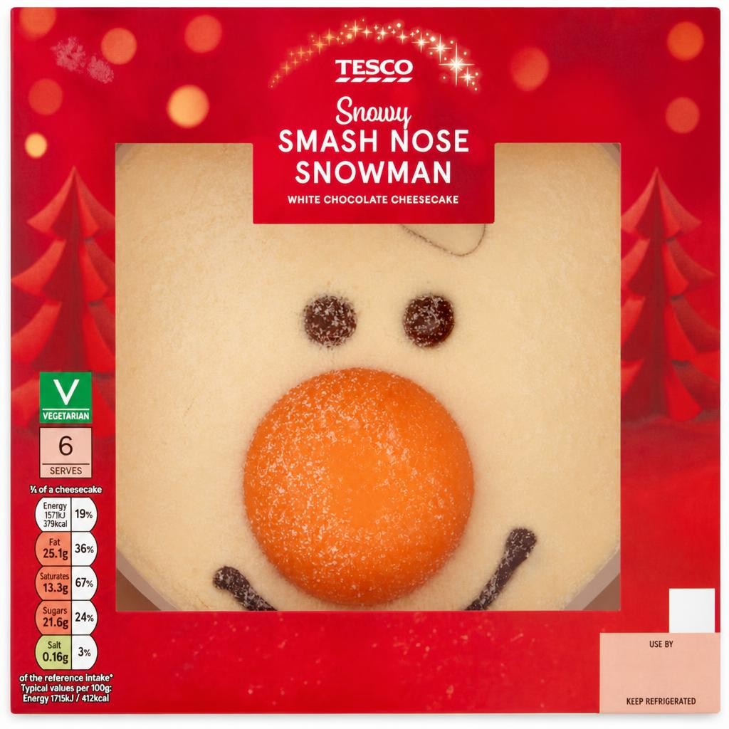 Tesco Smash Nose Snowman Cheesecake 550G