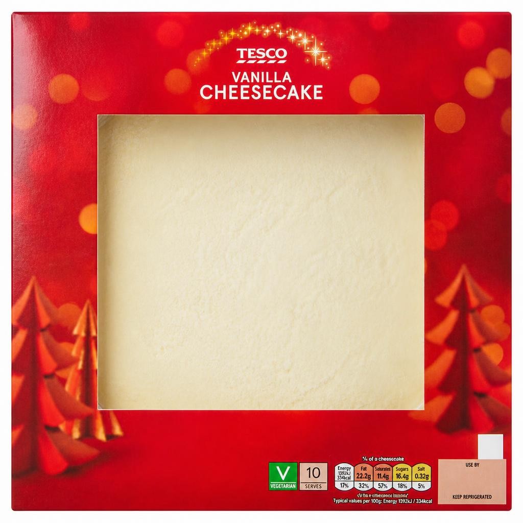TESCO VANILLA   CHEESECAKE      1KG