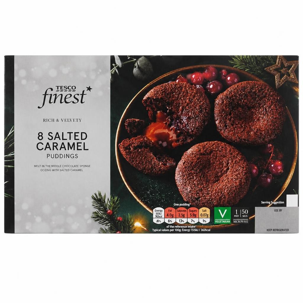 Tesco Finest Salted Caramel Melt In The Middle Puddings 8 Pack