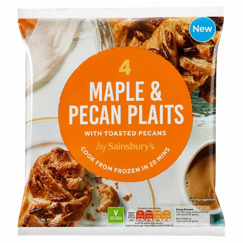 Sainsbury's Maple & Pecan Plaits 4 x 98g (392g)