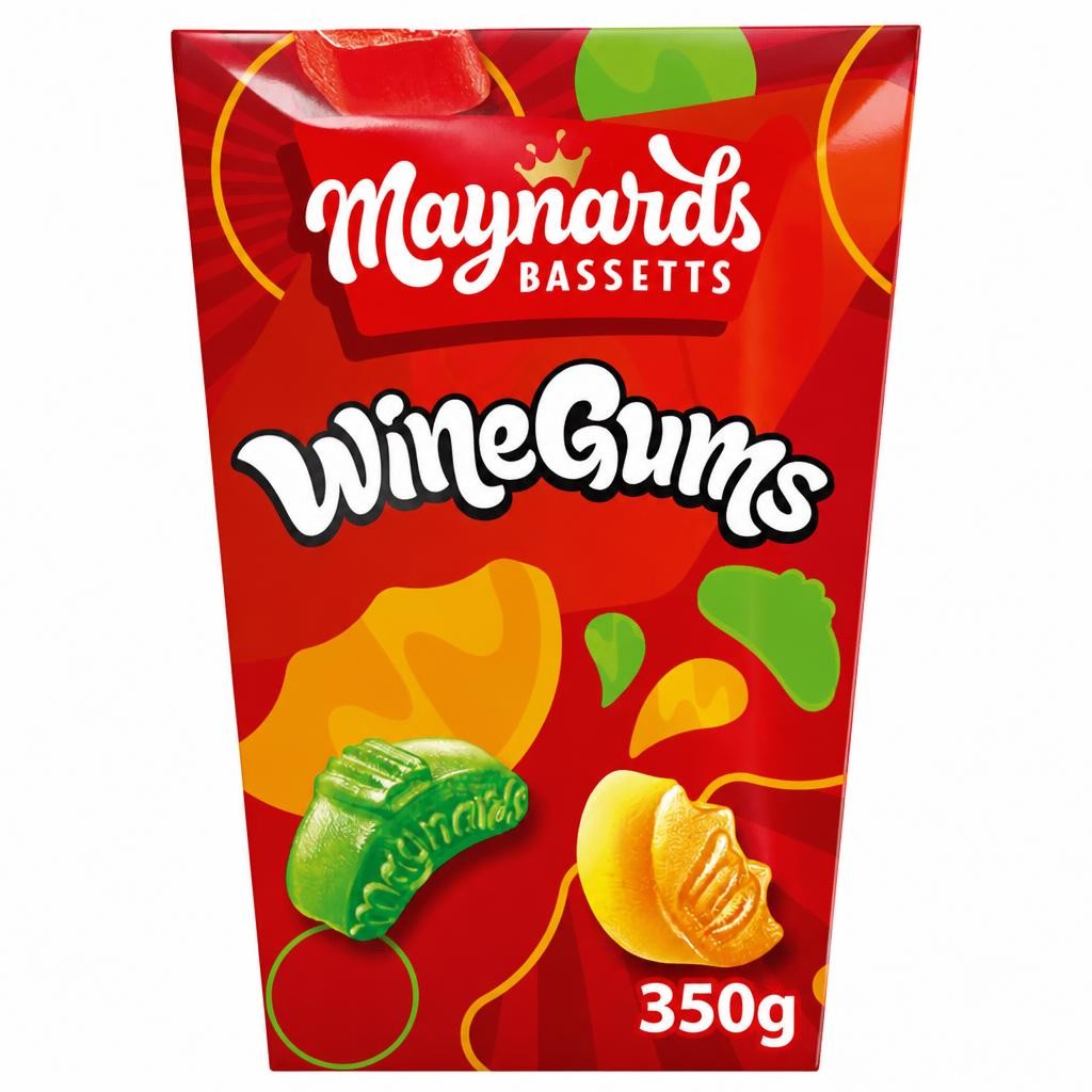 Maynards Bassetts Wine Gums Sweets Carton 350g
