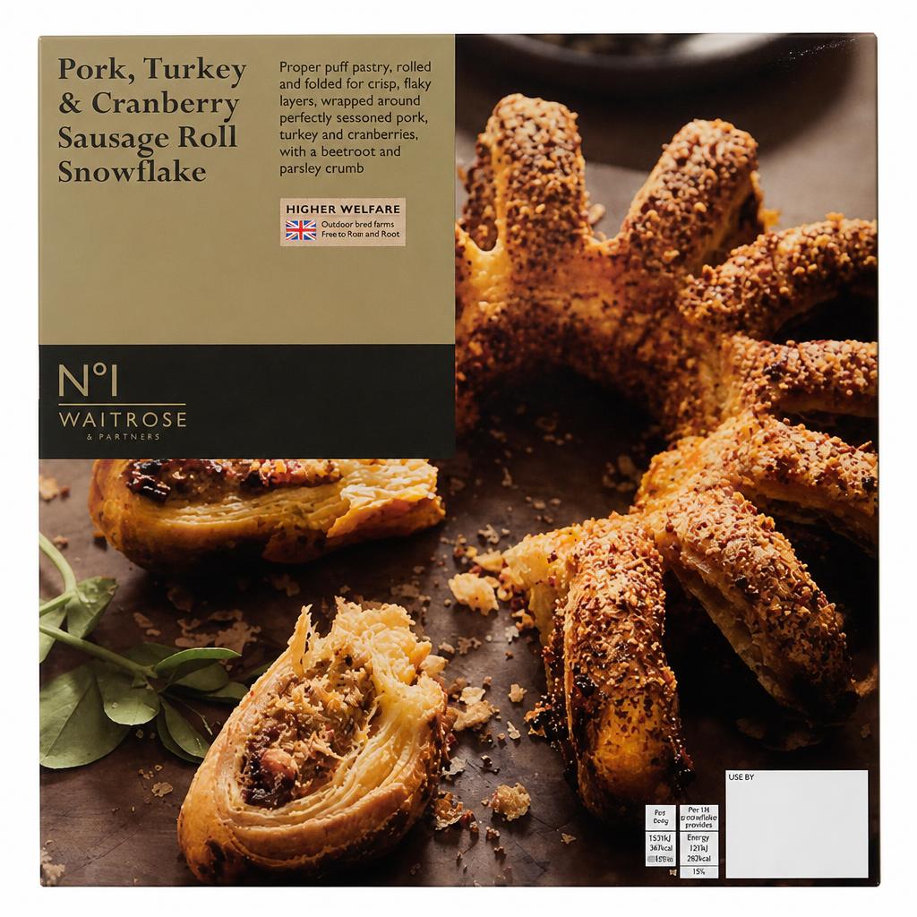 No.1 Pork, Turkey & Cranberry Sausage Roll Snowflake