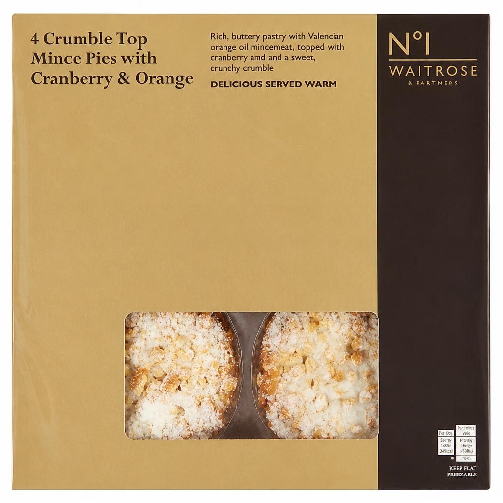 No.1 4 Crumble Top Mince Pies with Cranberry & Orange