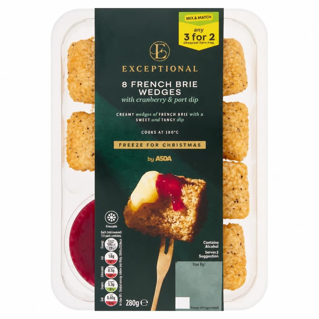 Exceptional by ASDA 8 French Brie Wedges with Cranberry & Port Dip 280g